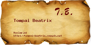 Tompai Beatrix névjegykártya